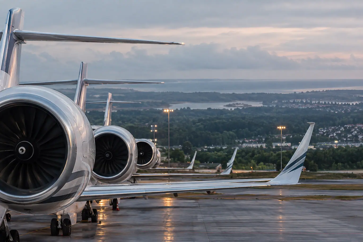 Business jets on the ramp