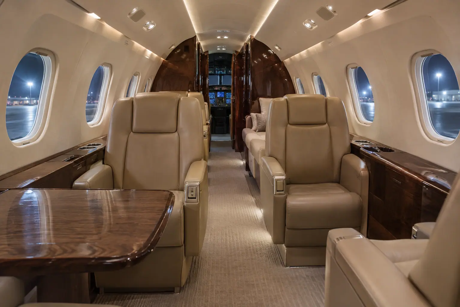 Heavy jet cabin interior