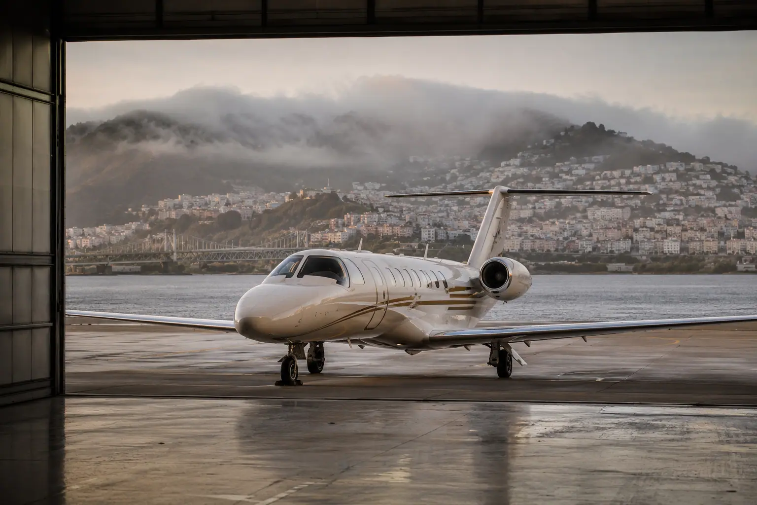 Private jet in San Francisco