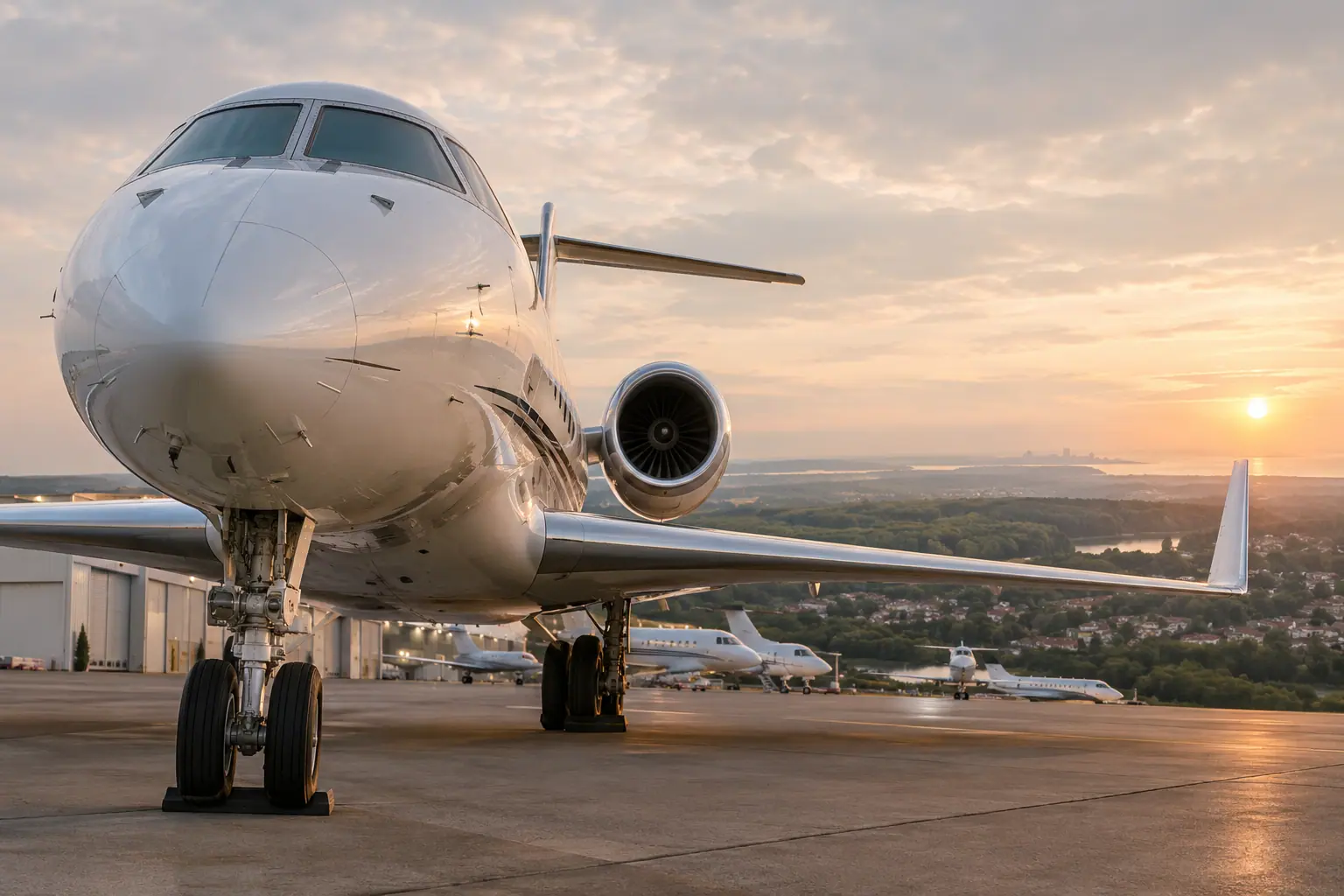 Private jets at Van Nuys Airport