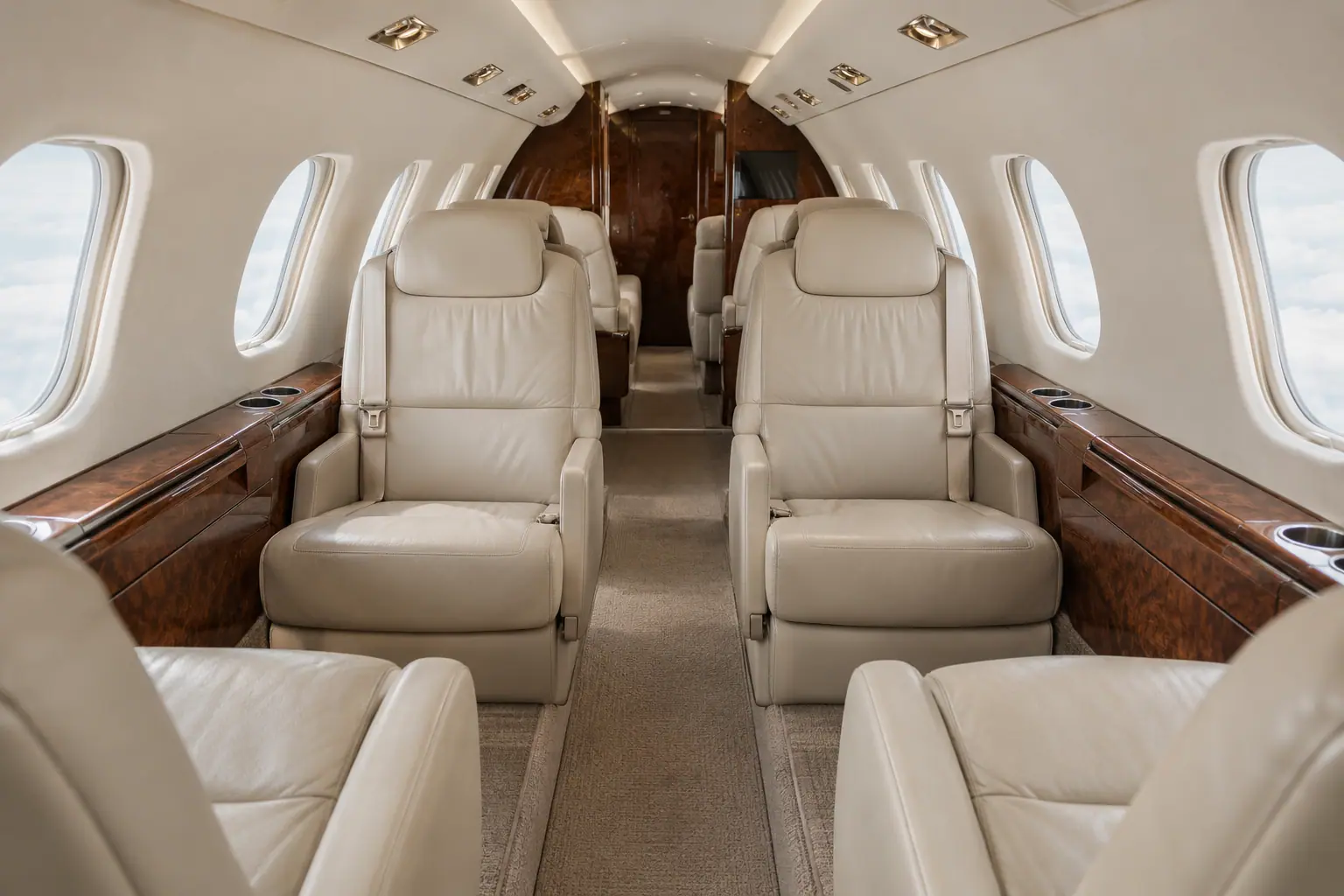 Midsize jet cabin interior
