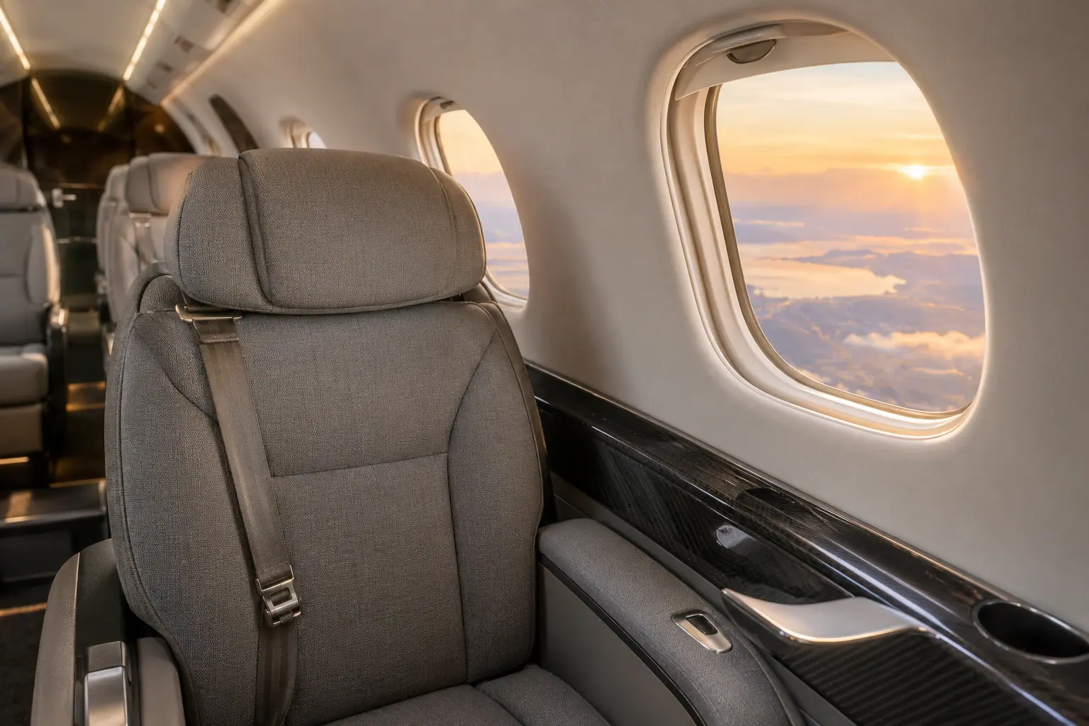 Light jet cabin interior