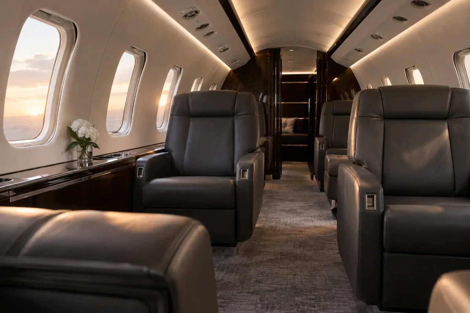 Private jet cabin